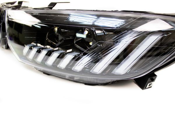 Фары Лада Гранта FL передние в стиле AUDI "Best Partner" с двумя Bi-LED модулями с ДХО и плавающими поворотниками