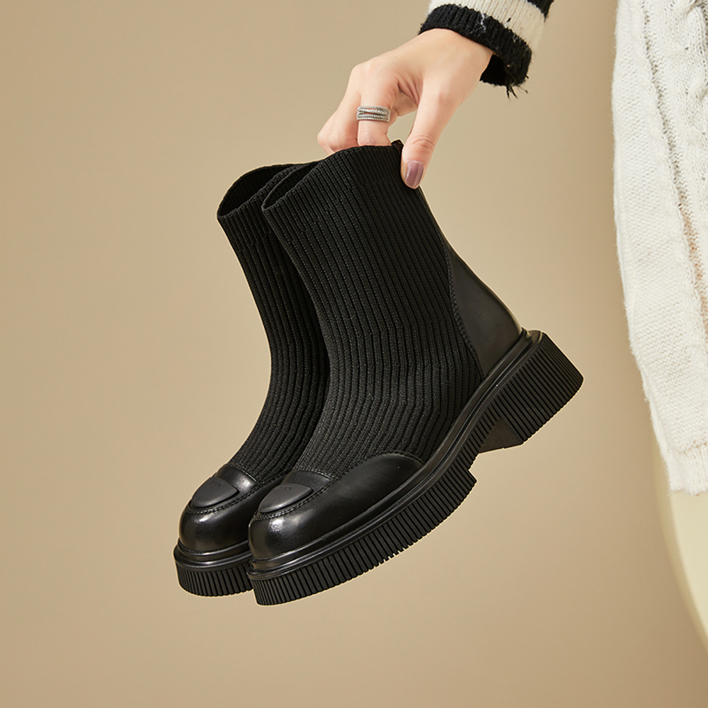 EXULL Q Stretch & Sock Boots Women"s Black/Khaki