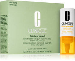 Clinique Fresh Pressed Daily Booster with Pure Vitamin C 10% - Осветляющая сыворотка с витамином С против старения кожи /   4x8,5  ml  / GTIN 020714804480