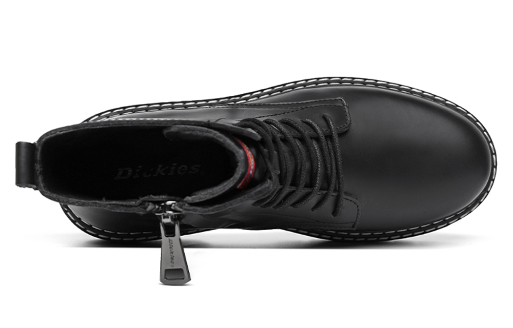 Dickies Cow Split Leather Versatile Short Combat Boots Men"s Black