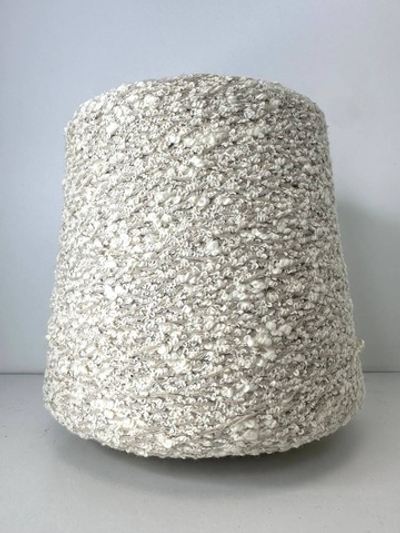 ECUADOR - Lineapiu; 43% лён, 43% хлопок, 14% п/а; 150м/100гр; цвет: на бежевой нити букле топлёное молоко; S715; MP