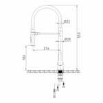 Смеситель для кухни 35k MIXLINE MLSS-0402BL серый гибкий излив магнит, п/гайку ЧЕРНЫЙ ГРАФИТ