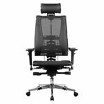 Кресло МЕТТА "YOGA" Y 4DT B2-14D, адаптивная спинка, 3D-подголовник, сверхпрочная сетка, черное