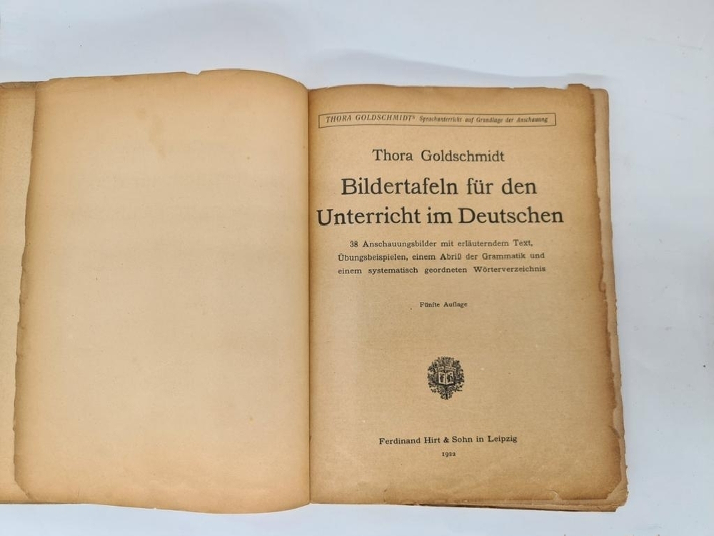"Thora Goldschmidt. Bildertafeln fur den Unterricht im Deutschen". Иллюстрированные таблицы для преподавания немецкого языка. 1922г.