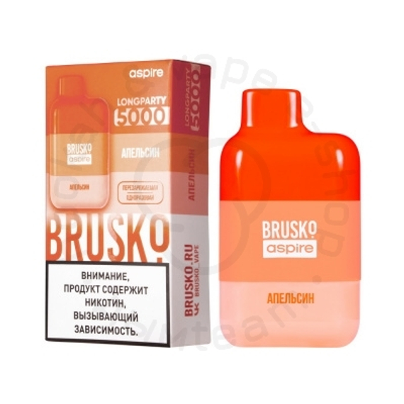 Одноразовая ЭС BRUSKO LONGPARTY 5000 с ароматом апельсина, 20 мг/см3, 9 мл (М)