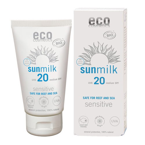 Солнцезащитное молочко Eco Cosmetics SPF20 для чувствительной кожи, 75 мл