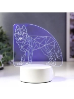 Светильник 3D ночник RISALUX «Волк», LED RGB, от сети, 9.5×1