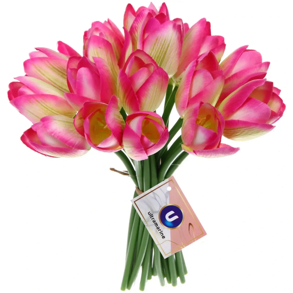 Цветы искусственные «Нежные тюльпаны» букет 20шт 23см розовые