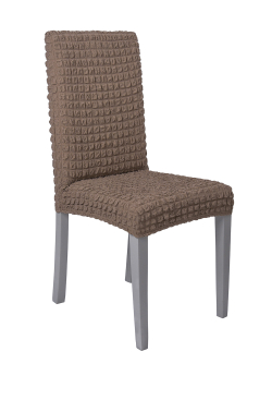 Чехол на стул без оборки со спинкой, цвет Кофе с молоком