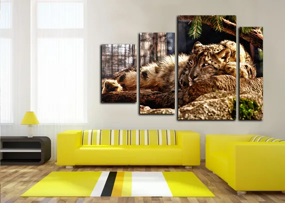 Модульная картина "Спокойный леопард"