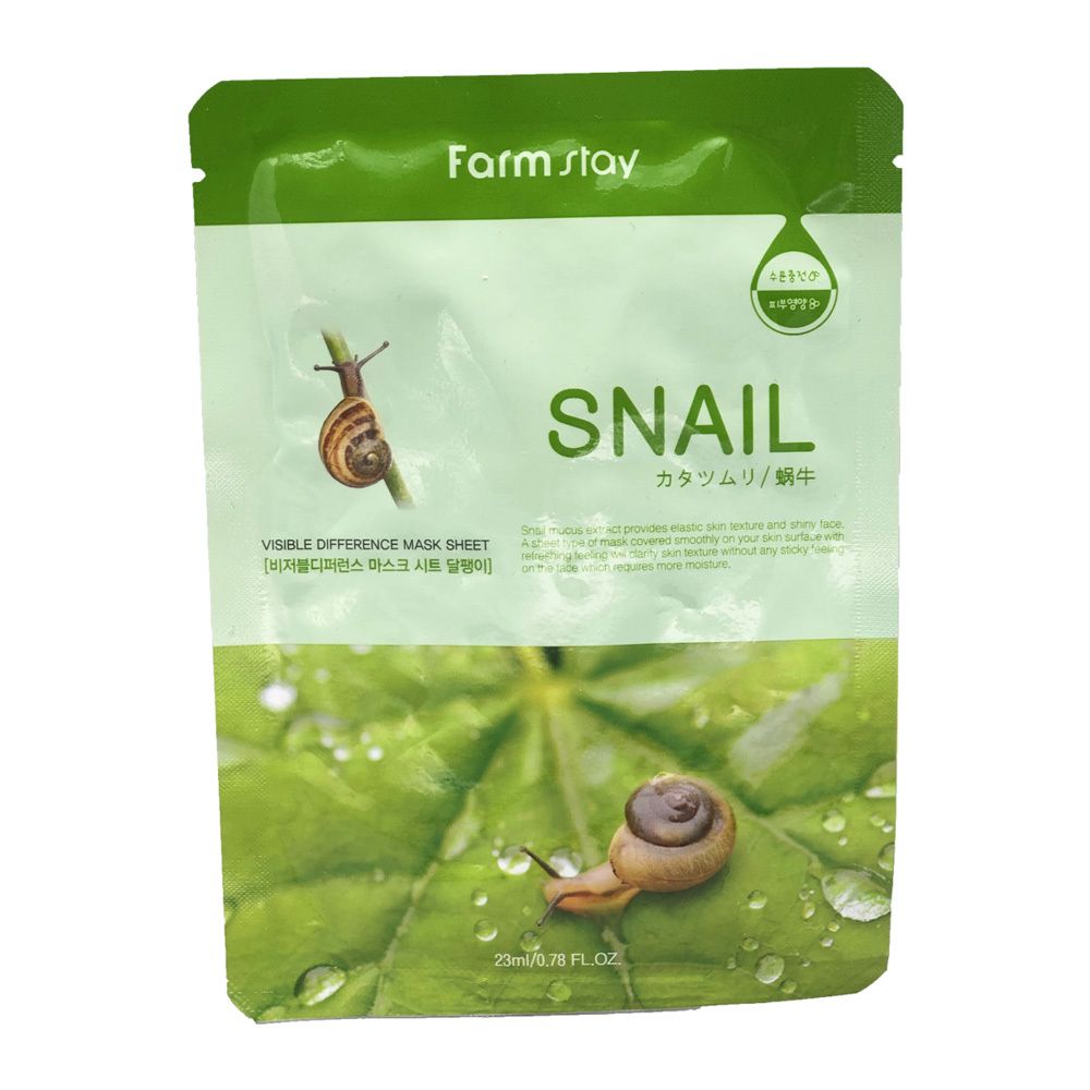Farmstay Тканевая маска Visible Difference Mask Sheet Snail с экстрактом улитки, 23 мл