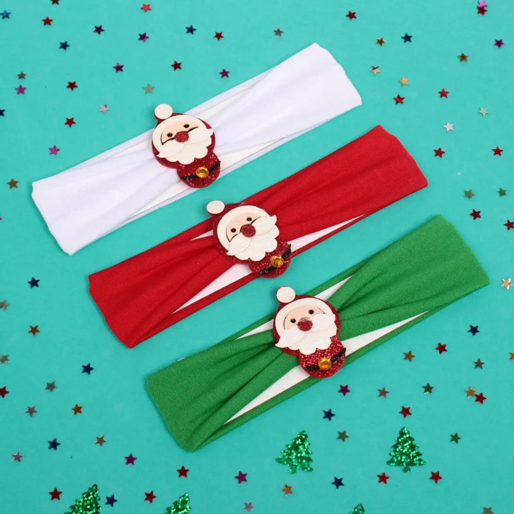 Повязка на голову детская «New Little Mi Mi - Весёлый Дед Мороз», микс 3 цвета, 4*16.5см