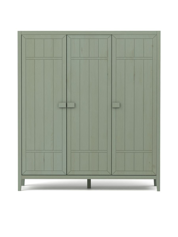 Dipriz Шкаф для одежды Карлос из сосны, 3 двери, 154х50х173, со штангой и полками, эвкалипт