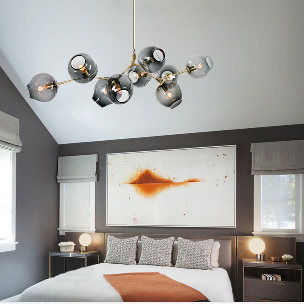 Люстра Bubble 9B brass/smoky