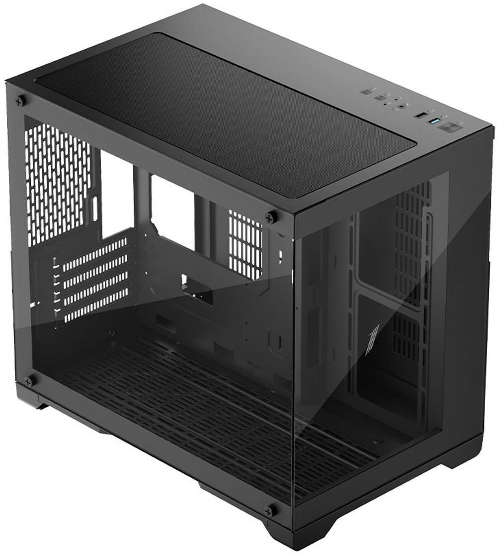 Корпус mATX 1STPLAYER MEGAVIEW MV6-TP ARGB Black