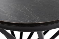 "Сантьяго" журнальный стол из HPL круглый Ø40 H55, каркас из стали темно-серый (RAL 7024), цвет столешницы "серый гранит"