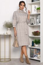 Платье трикотажное Никс (бежевый лео) П14279-4М LT Collection