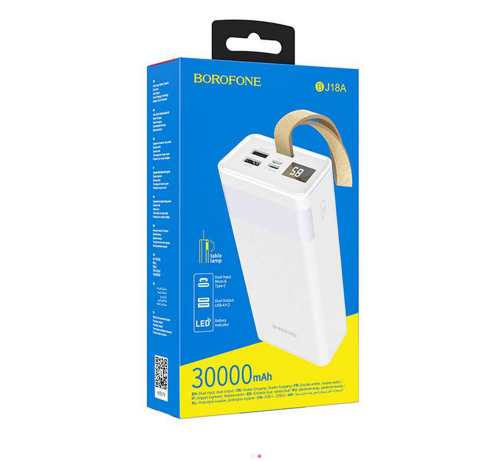Повербанк (PowerBank) 30000mAh с индикацией заряда BOROFONE BJ18A