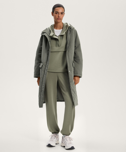 Oysho Толстовка из мягкого модала с застежкой-молнией, светлый хаки