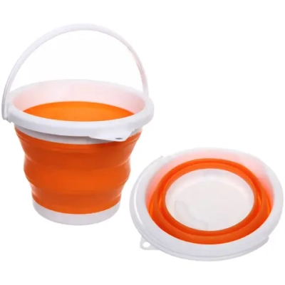 Ведро складное круглое 5л 25х20см оранжевое