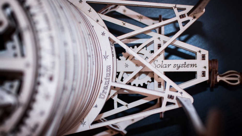 Планетарий  от EWA - деревянный конструктор, 3D пазл, сборная механическая модель, космос, астрономия, строение солнечной системы
