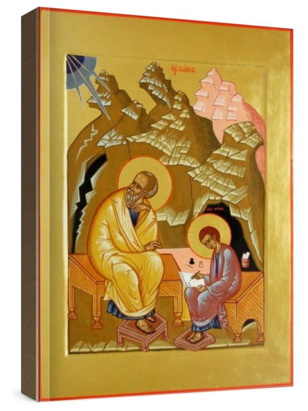 Иоанн Богослов и Прохор (рукописная икона)