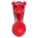 Красный вибратор-кролик 25см с боковой пульсацией и подвижными лепестками Amovibe Trio Bliss G-spot Tapping Vibrator with Clit Massaging & Vibration