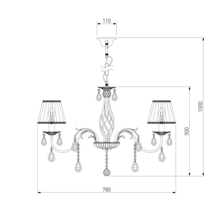 Подвесная люстра Eurosvet 3637/7 белый с золотом/прозрачный хрусталь Strotskis