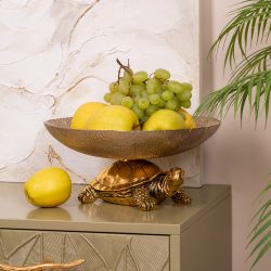 Фруктовница-конфетница Черепаха Бронза