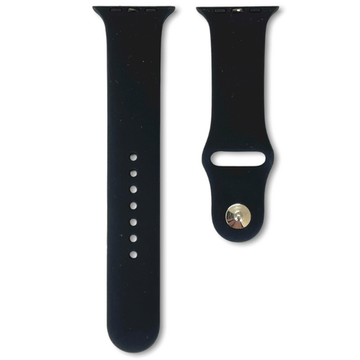 Cиликоновый одноцветный ремешок 42 / 44 / 45 мм для Apple Watch 4 / 5 / 6 / 7 / 8 / 9 / SE / Ultra Черный