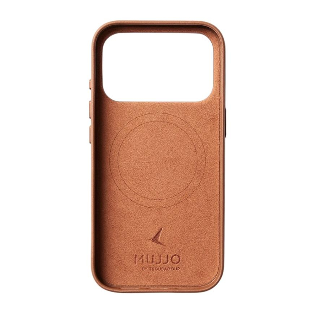 Кожаный чехол MagSafe Mujjo Full Leather Case для iPhone 17 Pro Чехол из натуральной телячьей велюровой цельнозерновой кожи с мелкозернистой фактурой и сенсорной накладкой для Контроллера камеры