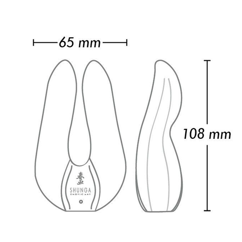 Черный двойной вибростимулятор 10,8см с двумя моторами Shunga AIKO SH-AIKO-204