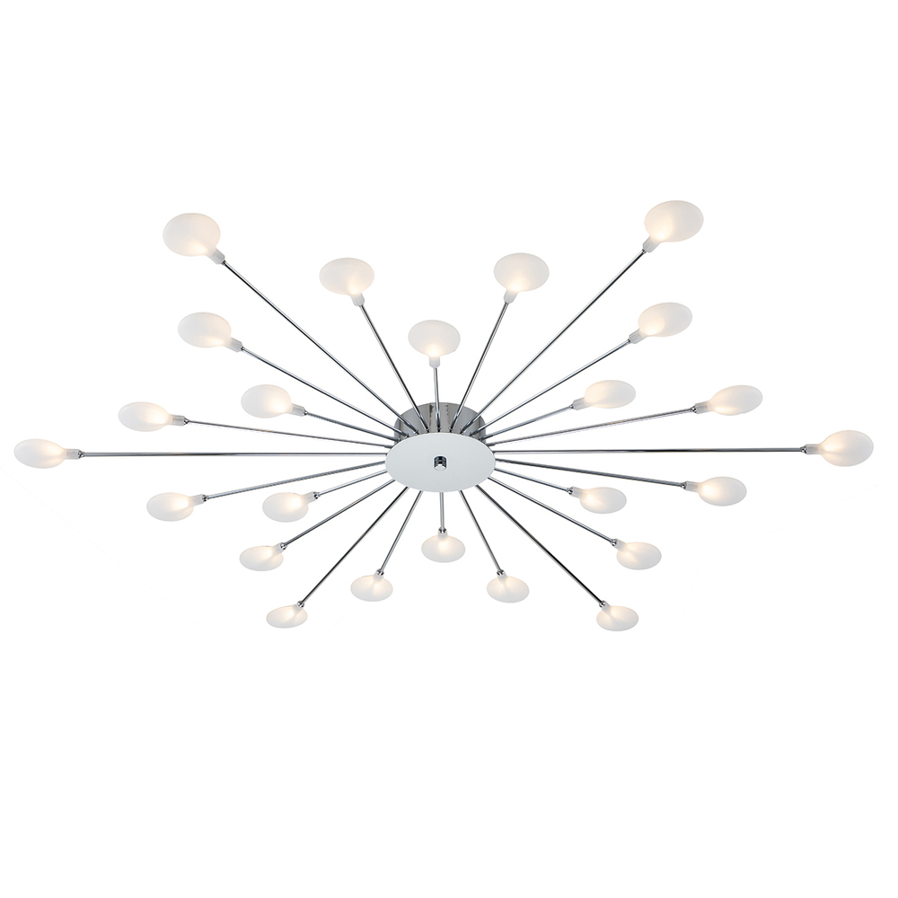 Потолочный светильник 24x3Вт G4,  металл/акрил, хром. К люстре подходят лампочки с цоколем G4 и максимальной мощностью 3Вт.Диаметр 10мм, высота до 65мм