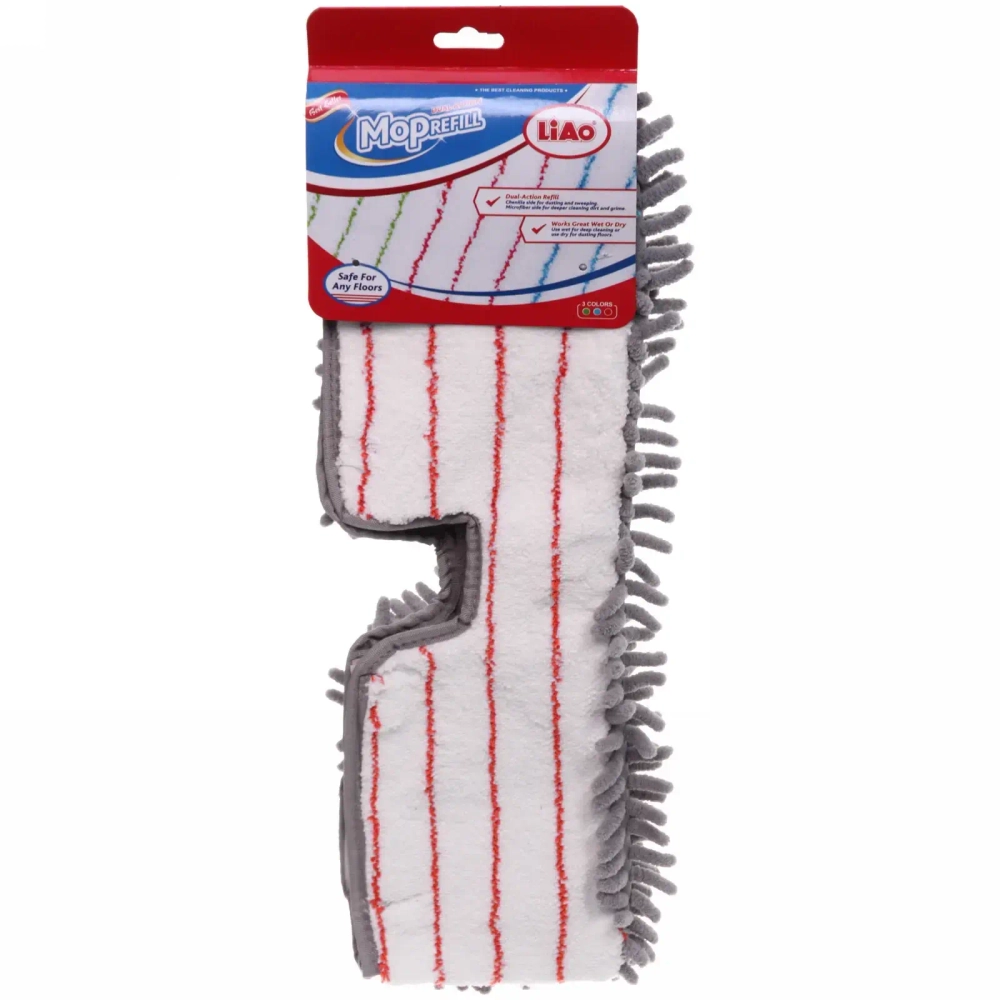 Сменная насадка для швабры двухстороняя «Liao» микрофибра 40х11 см RA095R