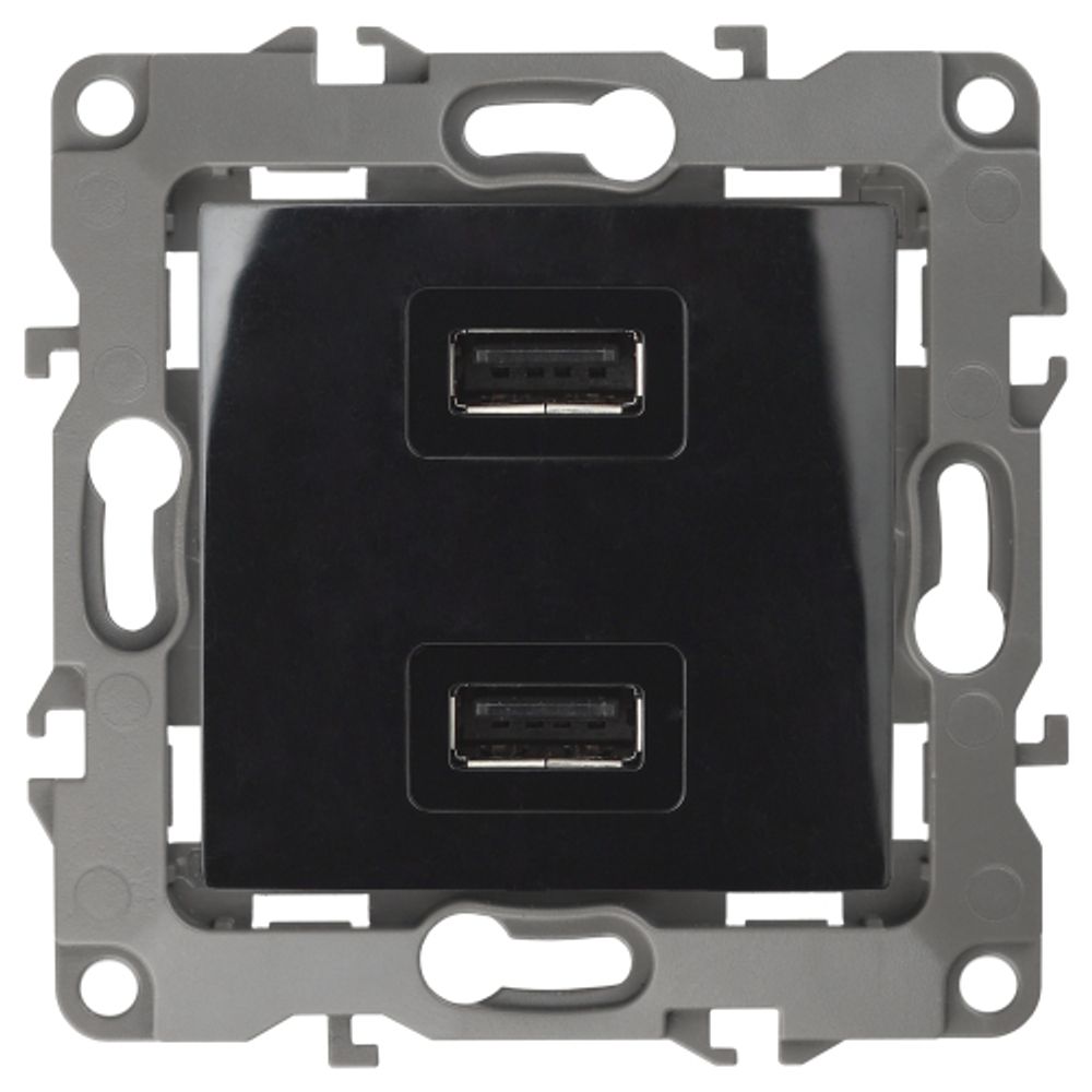 12-4110-06 ЭРА Устройство зарядное USB, 230В/5В-2100мА, IP20, Эра12, чёрный | Эра 12 Черный