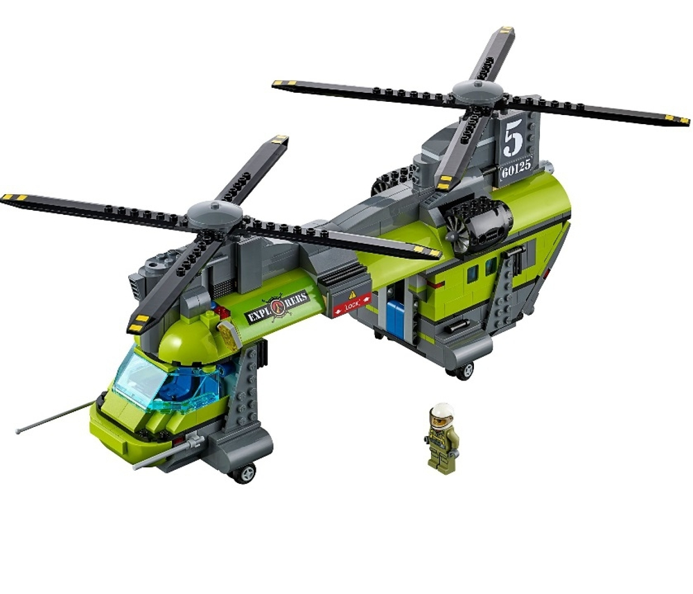 LEGO City: Тяжёлый транспортный вертолёт Вулкан 60125 — Volcano Heavy-Lift Helicopter — Лего Сити Город