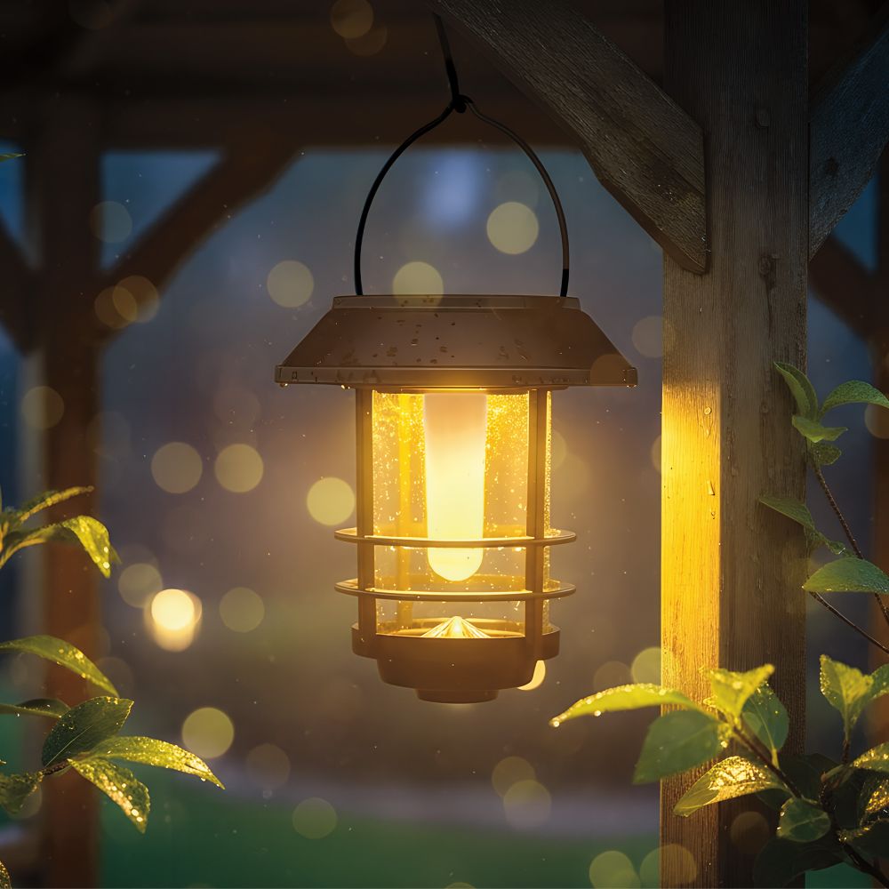 USL-S-281-PT170 FIERY LANTERN Садовый светильник на солнечной батарее Горящий фонарь. Подвесной. 12 светодиодов. Эффект горящего пламени. 1x18650 Li-Io аккумулятор в-к. IP44. TM Uniel