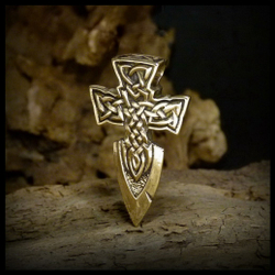 Подвеска - кулон "Кельтский Крест - Меч" латунь