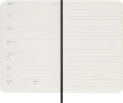 Еженедельник Moleskine (DSB12WN2) Classic Soft WKNT Pocket 90x140мм 144стр. мягкая обложка черный