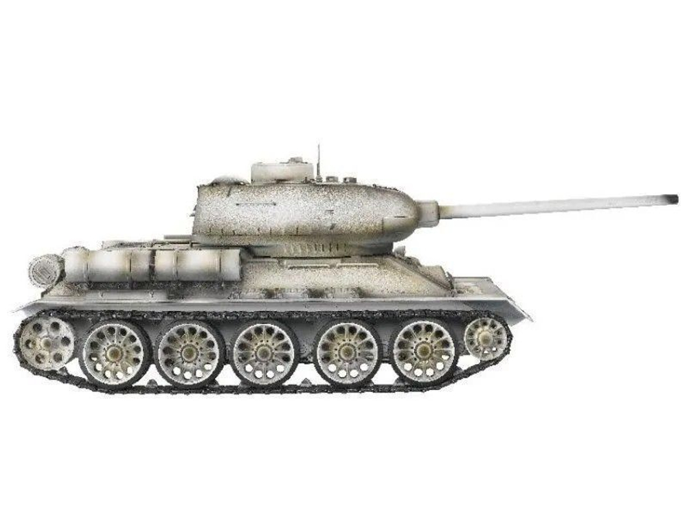Радиоуправляемый танк Taigen T34-85 1/16 зимний с инфракрасной пушкой и звуковыми эффектами, 2.4G V3, для танкового боя