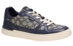 COACH Clip low-cut lace-up fashion sneakers men's blue and gray