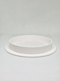 Решетка вентиляции с фланцем D90 мм (пластиковая, белая с сеткой)