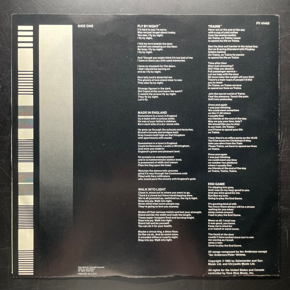 Ian Anderson ‎– Walk Into Light (США 1983г.)