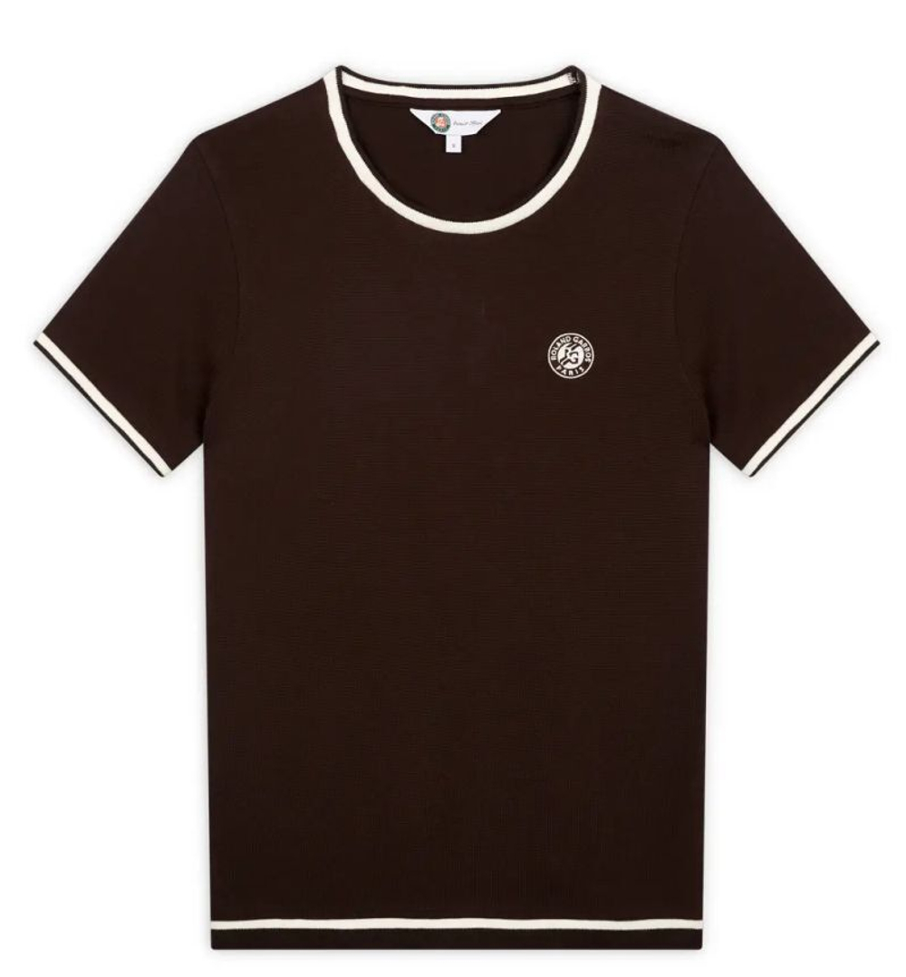 Женская теннисная футболка Roland Garros Heritage Tessa - chocolate