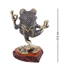 Народные промыслы AM-4049 Фигурка «Лягушка Баланс» (латунь, янтарь)