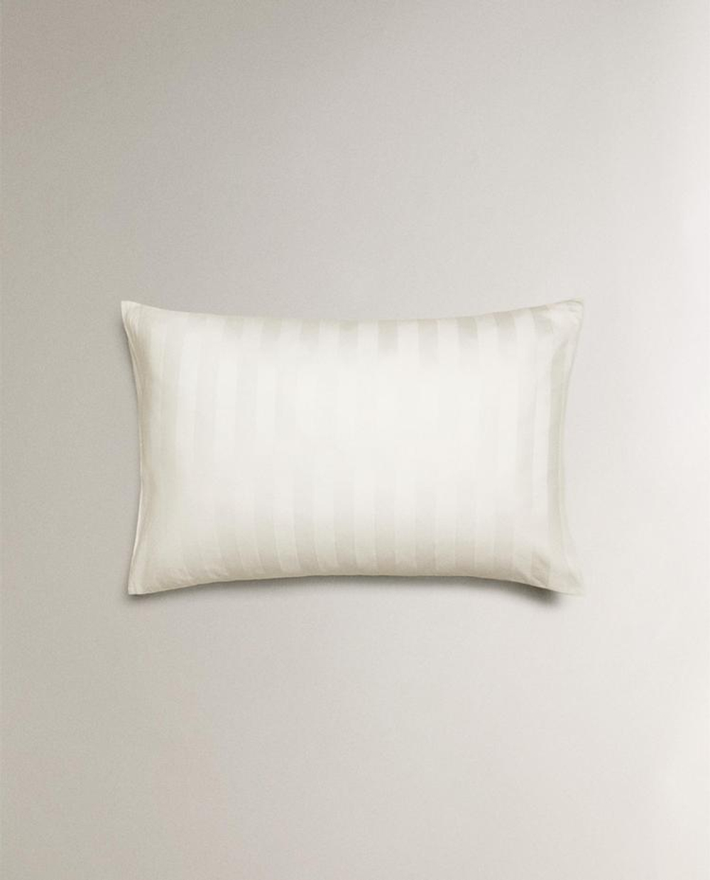 ZARA HOME НАВОЛОЧКА ИЗ САТИНА В ПОЛОСКУ (500 НИТЕЙ), БЕЖЕВЫЙ
