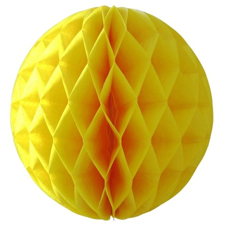 Бумажный шар-соты жёлтый 30 см #714020