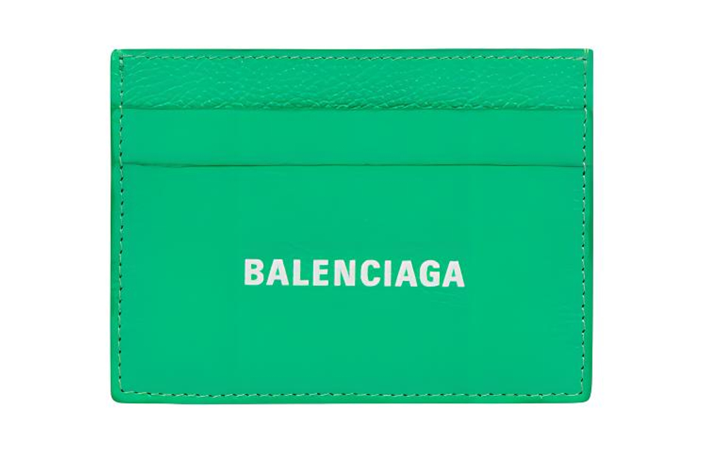 Balenciaga Cash Cow Leather Card Holder Card Holder Unisex Bright Green