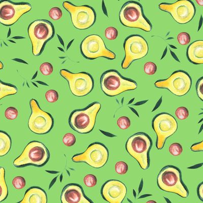 Авакадо на салатовом фоне