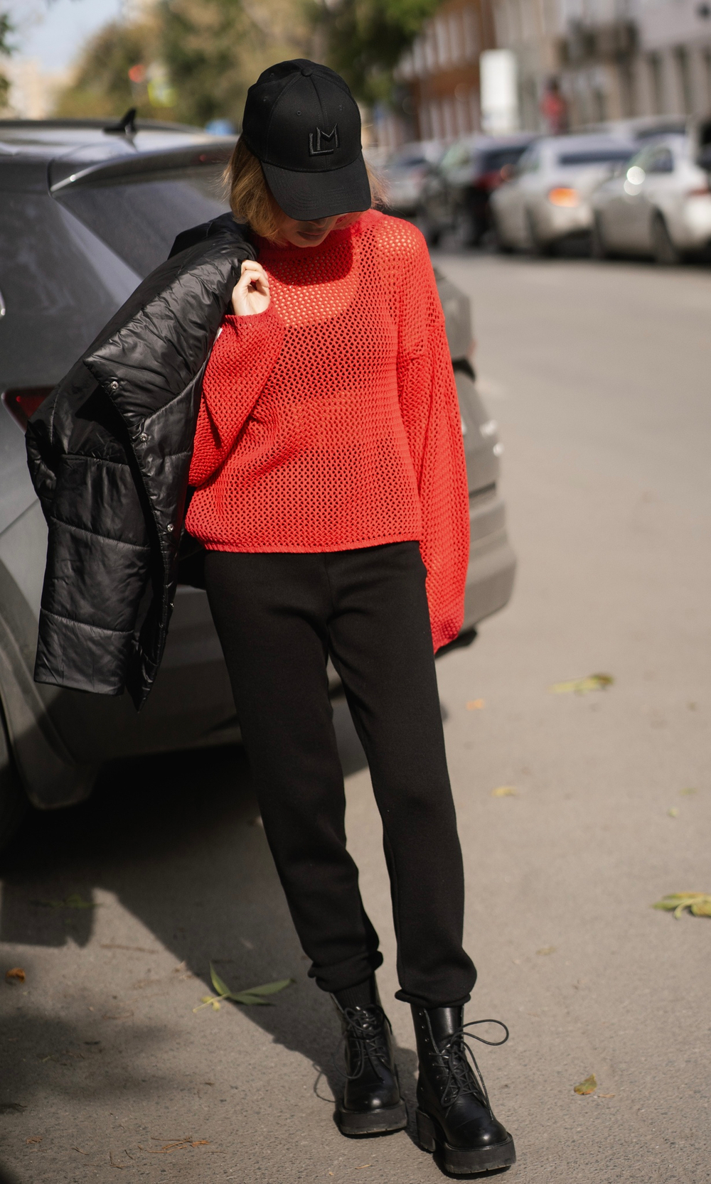 Джемпер-сетка из хлопка